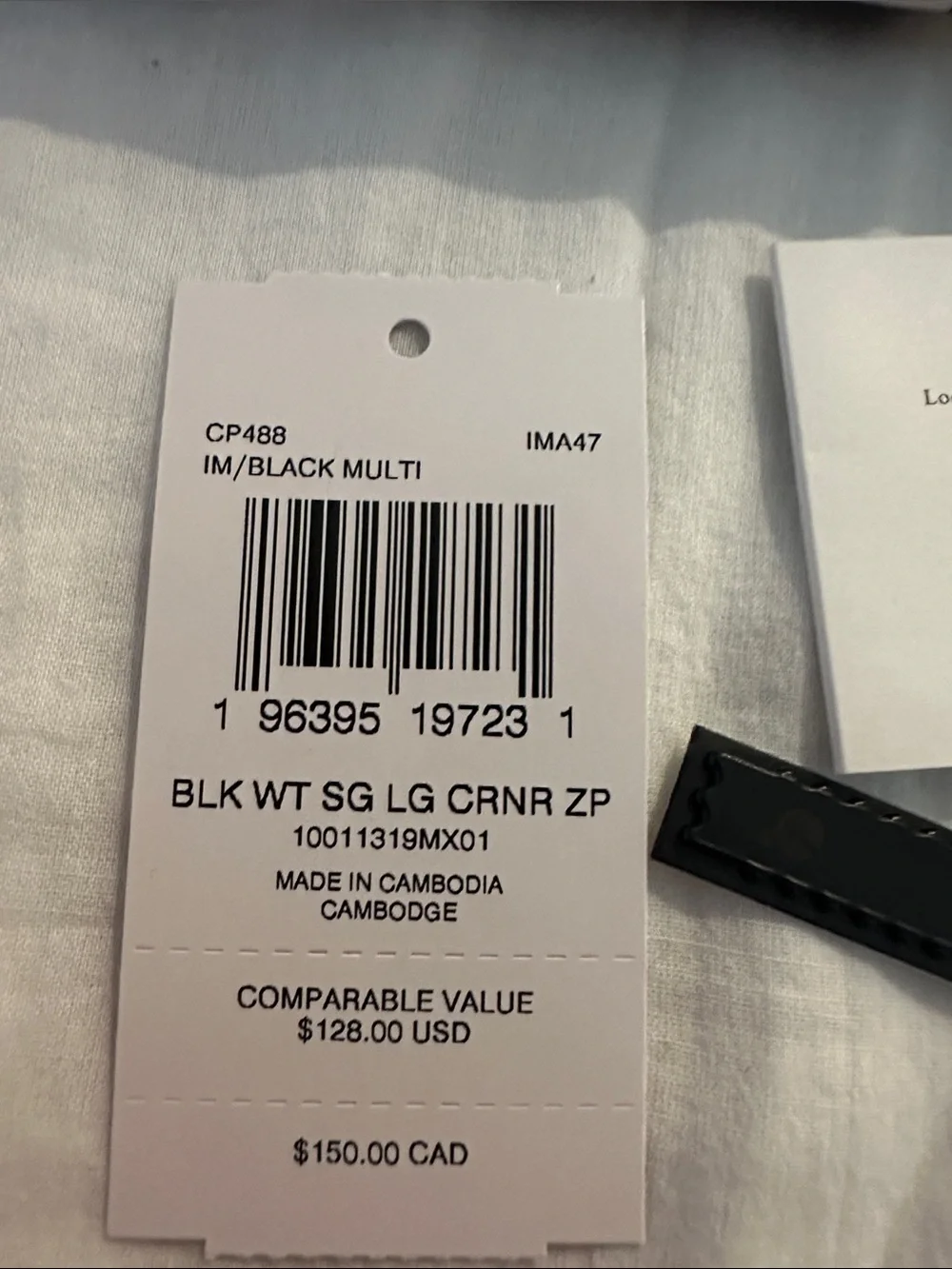 Coach Large Black & White Signature Zip Wristlet with Gold Logo